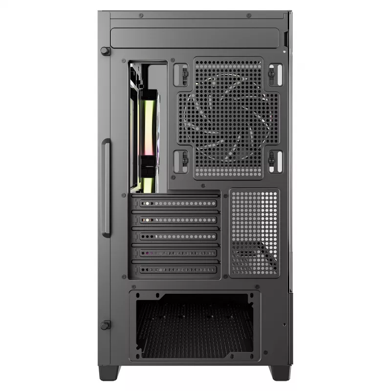 DeepCool CG380U Mid-Tower korpusas, grūdintas stiklas, 3x 120mm ARGB ventiliatoriai, juodas