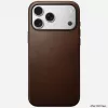 NOMAD Modern Leather Case, skirta iPhone 17 Pro Max, Horween oda, Rustic Brown, suderinama su MagSafe