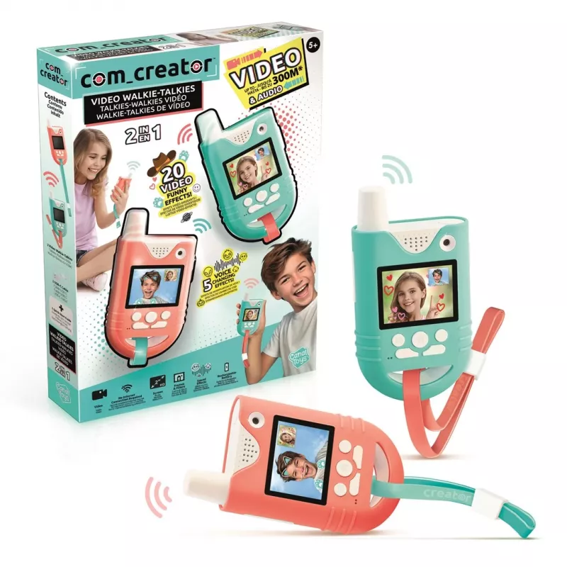 Canal Toys Video Walkie-Talkies (INF042) – 2 vnt., 1,8 colių spalvotas LCD ekranas, iki 200 m nuotolis, dvipusis garsas ir vaizdas, vaikams nuo 5 metų