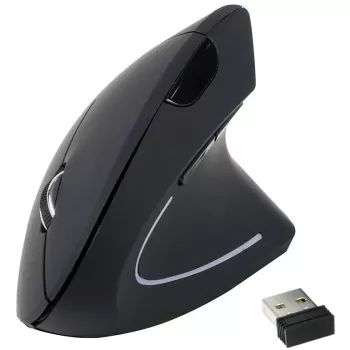Equip 245110 Vertikali ergonomiška belaidė pelė – dešinei rankai, 2,4 GHz, USB imtuvas, juoda