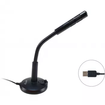 Stalinis mikrofonas Equip 245340 su reguliuojamu kampu, USB jungtimi, juodas