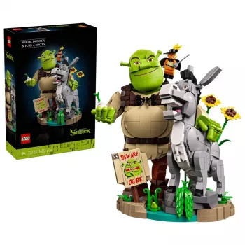 LEGO ICONS 72423 Šrekas, Asiliukas ir Mūzika su Batais