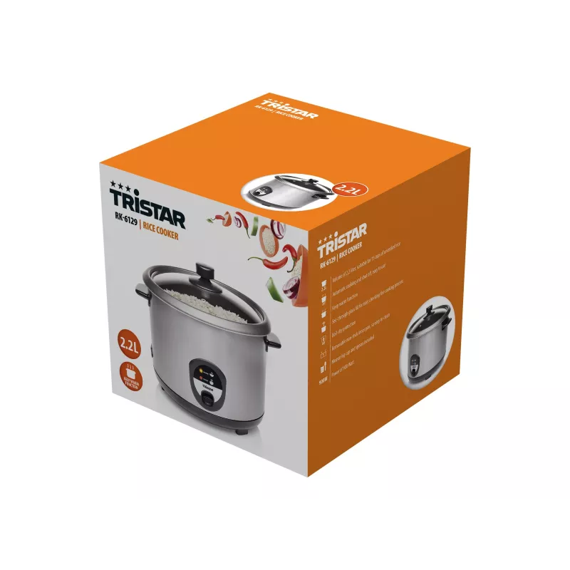 Tristar RK-6129 ryžių viryklė 2.2 L nerūdijantis plienas 900 W
