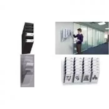 DURABLE FLEXIBOXX 6 A4 Portrait Brochure Dispenser, skaidrus, montuojamas ant sienos, 6 skyriai, 1709760400