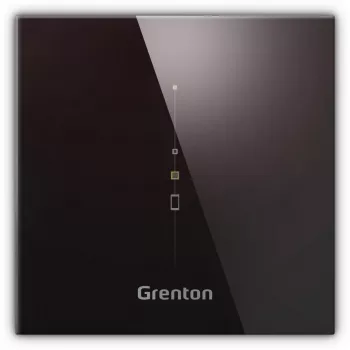 GRENTON Multisensor Panel SEN-181-T-01 - temperatūros, drėgmės, atmosferos slėgio, garso, šviesos, CO2, TVOC, IR/TF-Bus jutiklių skydelis, juodas stiklas