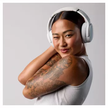 Skullcandy Crusher Evo belaidės ausinės su sensoriniu bosu, Bluetooth 5.0, 40 val. baterija, balta