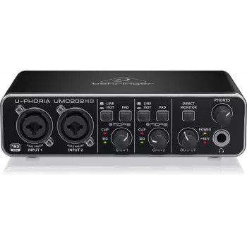 Behringer UMC202HD USB garso sąsaja su MIDAS pirminiais stiprintuvais