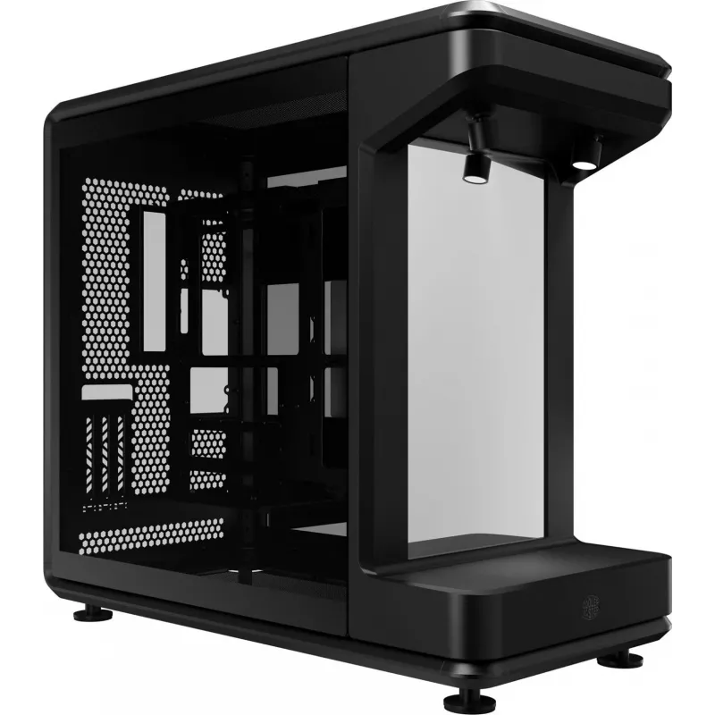 Cooler Master MasterFrame 360 Stage Mirror ATX Mid-Tower Open-Air Frame, Black, Tempered Glass x2