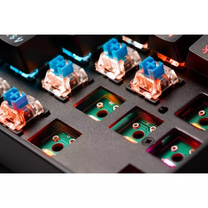 Defender Mirax GK-352 mechaninė žaidimų klaviatūra, Outemu Blue jungikliai, RGB foninis apšvietimas, laidas USB, juoda