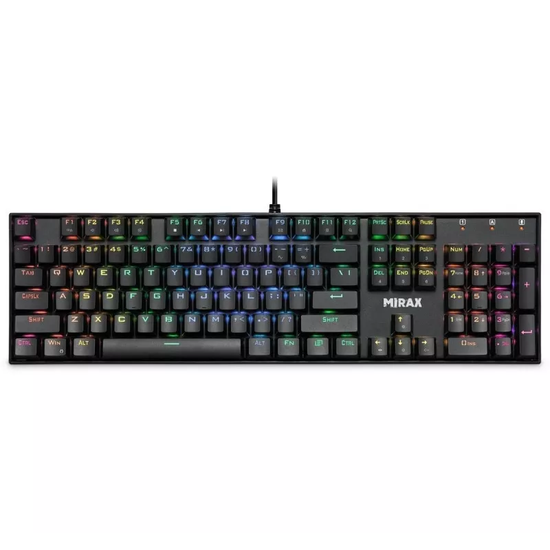 Defender Mirax GK-352 mechaninė žaidimų klaviatūra, Outemu Blue jungikliai, RGB foninis apšvietimas, laidas USB, juoda