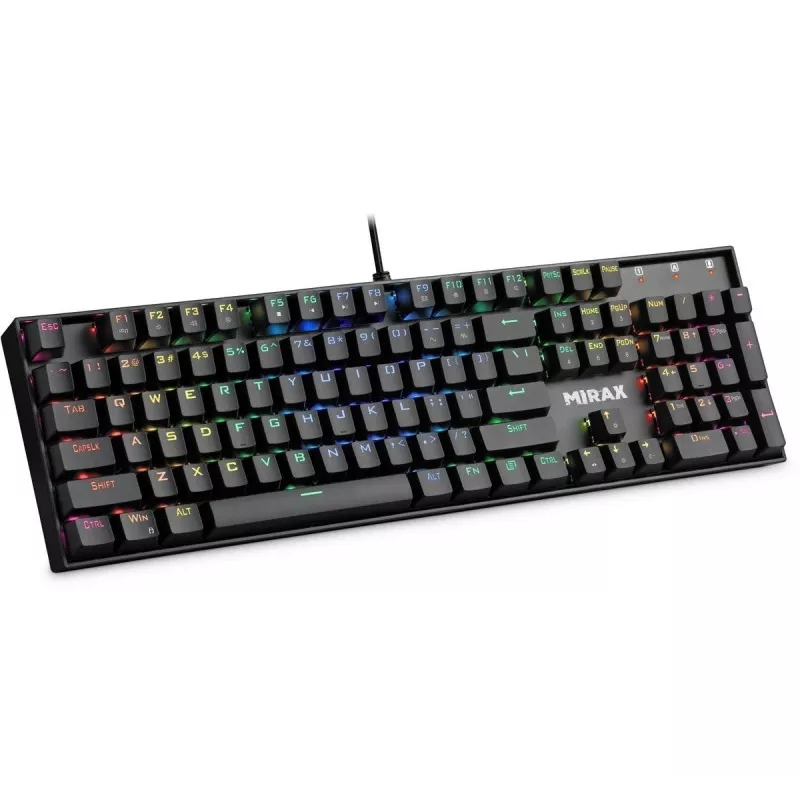 Defender Mirax GK-352 mechaninė žaidimų klaviatūra, Outemu Blue jungikliai, RGB foninis apšvietimas, laidas USB, juoda