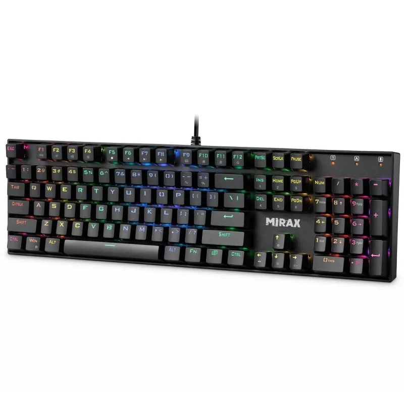 Defender Mirax GK-352 mechaninė žaidimų klaviatūra, Outemu Blue jungikliai, RGB foninis apšvietimas, laidas USB, juoda