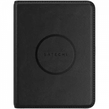 Satechi Vegan-Leather Passport Cover with Find My (Juoda)