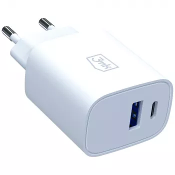 3MK FlowPower 30W USB-A USB-C PD 3.0 QC 4+ Wall Charger White