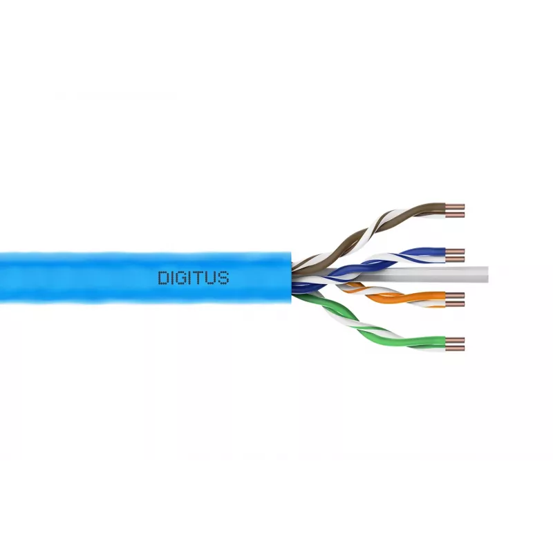 DIGITUS CAT 6A montavimo kabelis U/UTP Dca AWG 23/1 LSOH 100 m mėlynas ritė