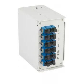 EFB-ELEKTRONIK DIN Rail Fiber Optic Distribution Box OS2 G652D 12xSC Pigtail 6x SC-Duplex Adapter (BHS70223.12)