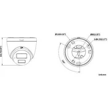 Hikvision DS-2CD1363G2-LIUF/SL 2,8mm 6MP Turret IP Camera su IR ir balta šviesa