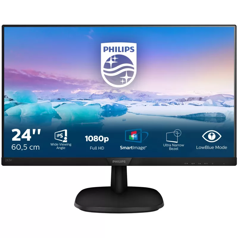 Philips V-Line 243V7QDSB 23.8 colio Full HD IPS LED monitor - FlickerFree, LowBlue Mode, 75Hz, VGA/DVI/HDMI