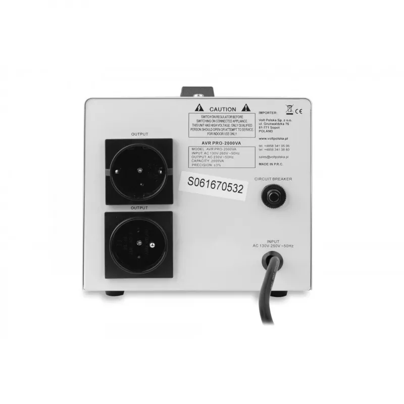 Įtampos Stabilizatorius Volt Polska AVR Pro 2000VA 3% Servo