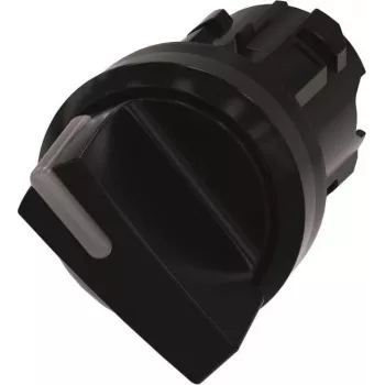 Siemens 3SU1002-2BF10-0AA0 Selektorinis jungiklis, 22 mm, apvalus, plastikinis, juodas, 2 padėtys, fiksuojamas, su apšvietimo galimybe, IP66/IP67/IP69/IP69K