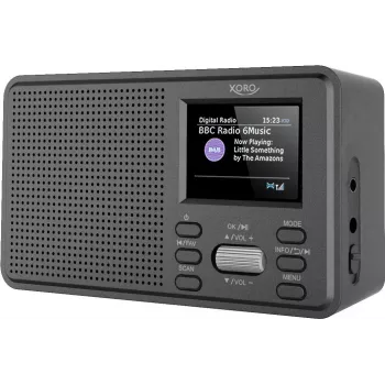 XORO DAB 142 nešiojamas DAB+ radijas su FM, žadintuvu, 2,4 inch TFT ekranu, juodas