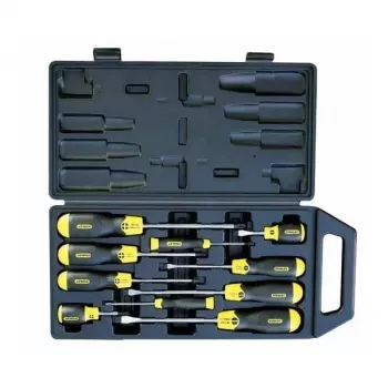 STANLEY Cushion Grip Atsuktuvų Rinkinys 10 vnt. (Plokšti + Phillips + Pozi + Trumpas)