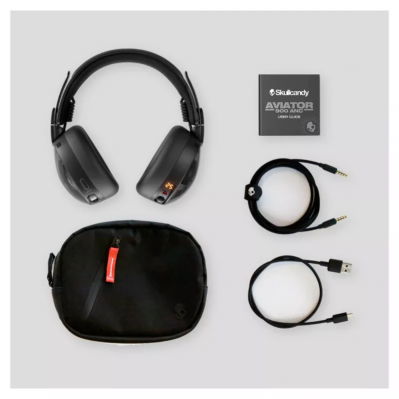 Skullcandy Aviator 900 ANC TWS belaidės ausinės per ausis su aktyviu triukšmo slopinimu, juodos
