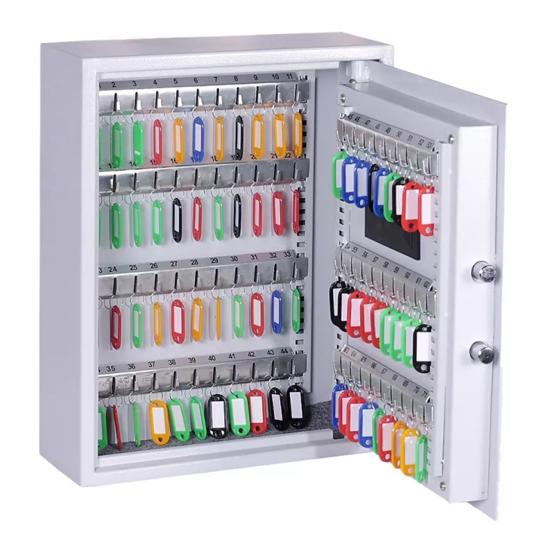 OLYMPIA GOsafe 50B raktų seifas su elektroniniu kodu, 50 kabliukų, pilkas, tvirtinamas prie sienos, tvirtas plienas