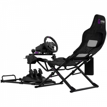 LORGAR FLEX RAF1 Sim Racing Cockpit Advanced, Foldable, 150x72x113 cm Playing, 38x72x126 cm Folded, Black