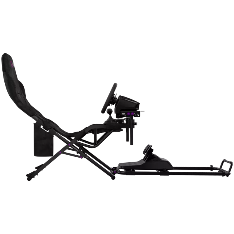LORGAR FLEX RAF1 Sim Racing Cockpit Advanced, Foldable, 150x72x113 cm Playing, 38x72x126 cm Folded, Black