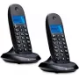 Motorola C1002CB+ belaidis DECT telefonas su 2 rageliais, juodas, apšviestu ekranu, laisvų rankų režimu, 50 kontaktų telefonų knyga