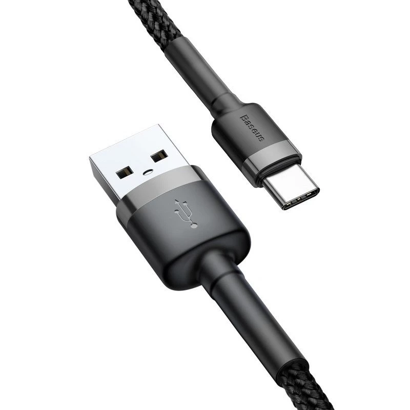 Baseus Cafule USB-A į USB-C laidas 0,5m Pilka+Juoda