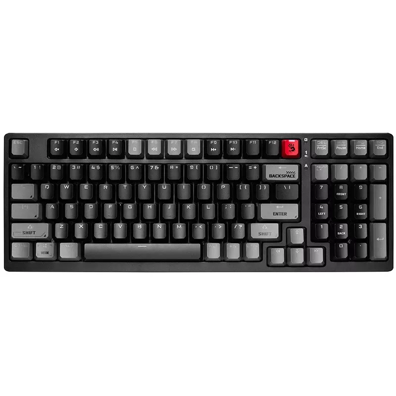 A4Tech Bloody S98 Sports Lime mechaninė klaviatūra su BLMS Red Plus jungikliais, 98 klavišų kompaktiška, RGB foniniu apšvietimu, USB-C atjungiama