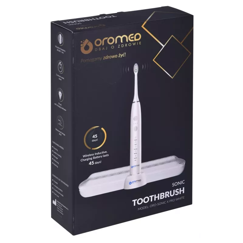 oromed ORO-SONIC X PRO WHITE dantų šepetėlis