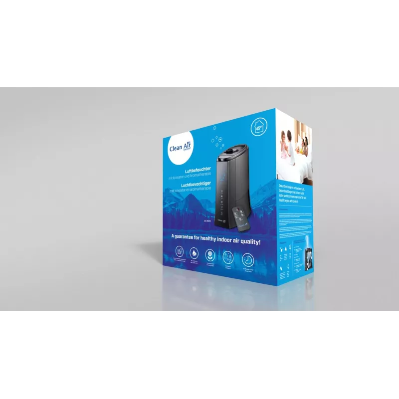 Clean Air Optima CA-603 Ultragarsinis Drėkintuvas su Jonizatoriumi, 5.5L, Šaltas ir Šiltas Rūkas, Iki 60 m², Skaitmeninis Liečiamas Skydelis, Nuotolinio Valdymo Pultelis, Wi-Fi Programa