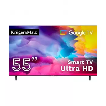 KRUGER & MATZ KM0255UHD-G 139 cm (55 inch) 4K UHD Smart TV Android TV Wi-Fi Juoda