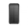 PowerNeed S20000Q 20000mAh lauko saulės energijos bankas su belaidžiu įkrovimu, QC3.0 ir PD 20W, juodas