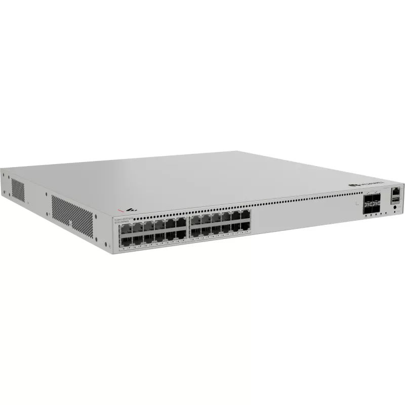 Huawei eKitEngine S310-24PN4X valdomas L2+ PoE+ komutatorius – 24x 2.5G PoE+ prievadai + 4x 10G SFP+ uplinkai, 400W PoE biudžetas, montuojamas į stelažą