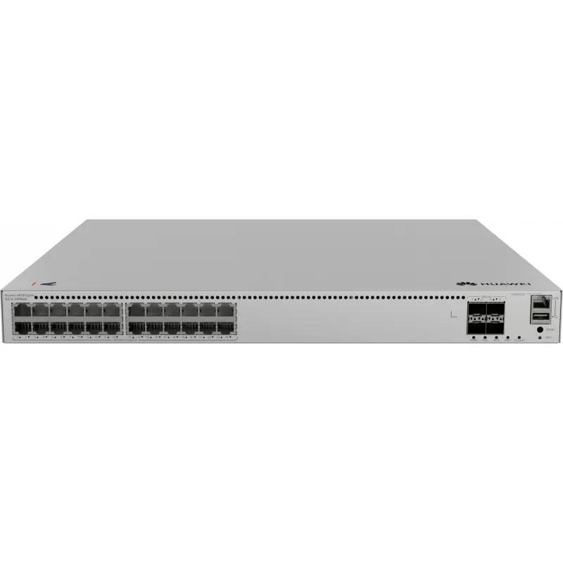 Huawei eKitEngine S310-24PN4X valdomas L2+ PoE+ komutatorius – 24x 2.5G PoE+ prievadai + 4x 10G SFP+ uplinkai, 400W PoE biudžetas, montuojamas į stelažą