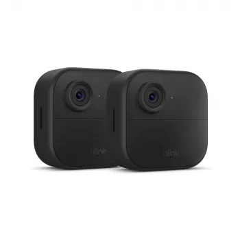 „Amazon Blink Outdoor 4“ belaidė išmanioji apsaugos kamerų sistema (2 kameros + „Sync Module Core“) – 1080p HD, infraraudonųjų spindulių naktinis matymas, dvipusis garsas, atspari oro sąlygoms, juoda
