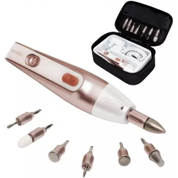 Cecotec PinkyCare 700 Perfect Nails elektrinis manikiūro ir pedikiūro rinkinys, nagų grąžtukas, 7 antgaliai, 2 greičiai, įkraunamas, rožinė/balta