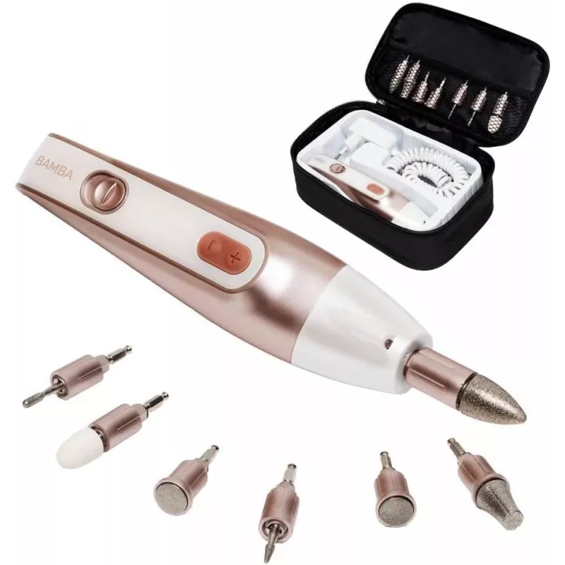 Cecotec PinkyCare 700 Perfect Nails elektrinis manikiūro ir pedikiūro rinkinys, nagų grąžtukas, 7 antgaliai, 2 greičiai, įkraunamas, rožinė/balta