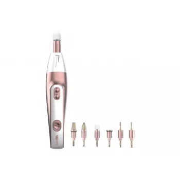 Cecotec PinkyCare 700 Perfect Nails elektrinis manikiūro ir pedikiūro rinkinys, nagų grąžtukas, 7 antgaliai, 2 greičiai, įkraunamas, rožinė/balta