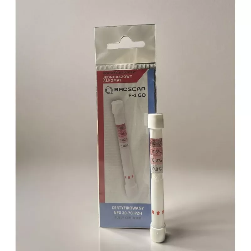 BACscan F-1 GO Vienkartinis cheminis alkotesteris