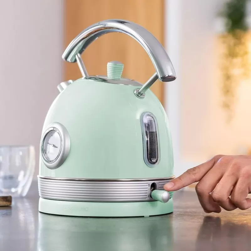 Cecotec Kettle ThermoSense 420 Vintage 2200 W Electric 1.8 L Stainless Steel 360° Rotational Base Light Green