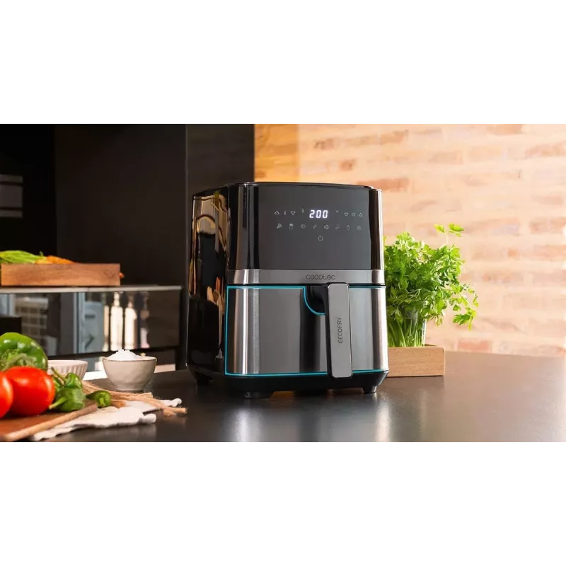 Cecotec Cecofry Full InoxBlack 5500 Pro Karšto oro gruzdintuvė, 1700 W, 5.5 L, Juoda/Nerūdijantis plienas