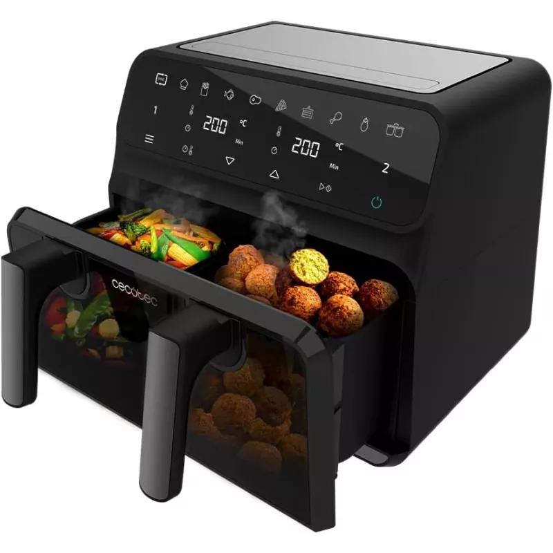 Cecotec Double Hot Air Fryer Cecofry Advance 9000 Window 2200 W 9 L Black
