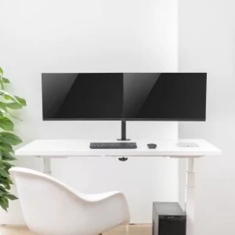 Maclean MC-884 Vieno Monitorio Laikiklis Ant Stalo 17-32 inch Ekranams, Juodas, Dujinė Spyruoklė, USB 3.0