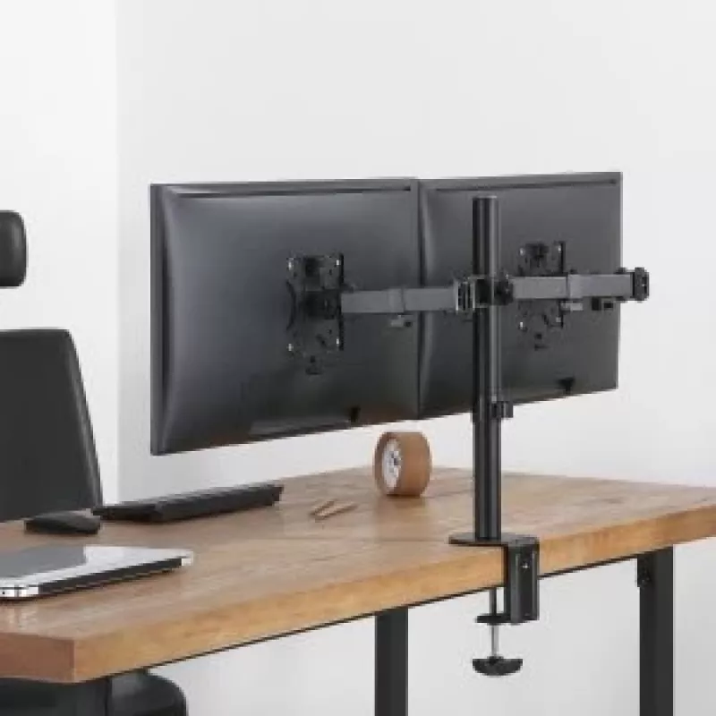 Maclean MC-884 Vieno Monitorio Laikiklis Ant Stalo 17-32 inch Ekranams, Juodas, Dujinė Spyruoklė, USB 3.0