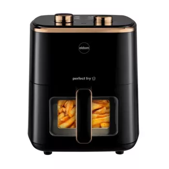 ELDOM FRITTA Karšto oro gruzdintuvė be riebalų 5.0 L, reguliuojama temperatūra, laikmatis, 1500 W, juoda